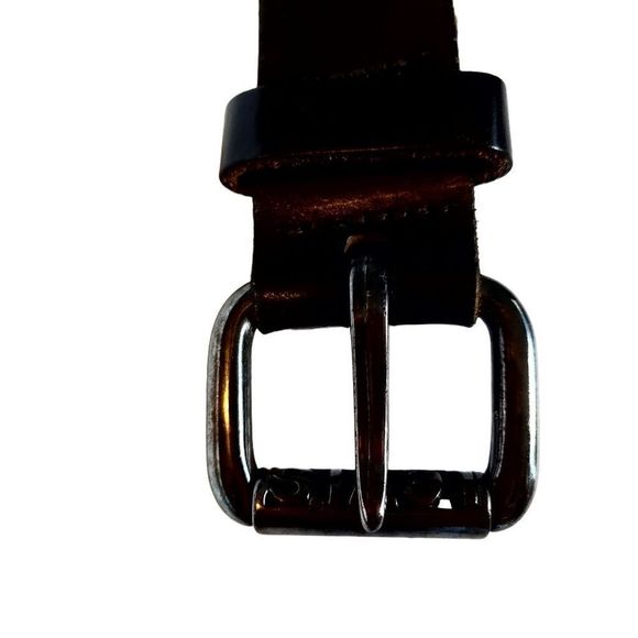 Levi Belt Logo Metal Buckle 100% Real Leather circa 90' s Black size S - Picture 9 of 16